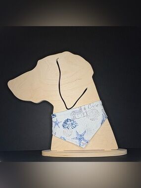 Nautical Print Dog Bandana - Blue & White